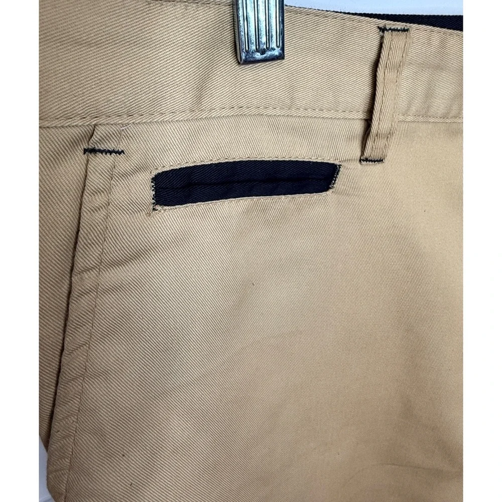 AQUASURF Chino Shorts Mens Sz 36 Tan Khaki‎ Contrast Trim Twill Preppy Vacation